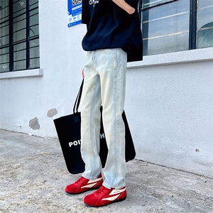 弹力修身轻奢小脚裤浅泥黄个性牛仔裤610A-1-181W29-特P48图片