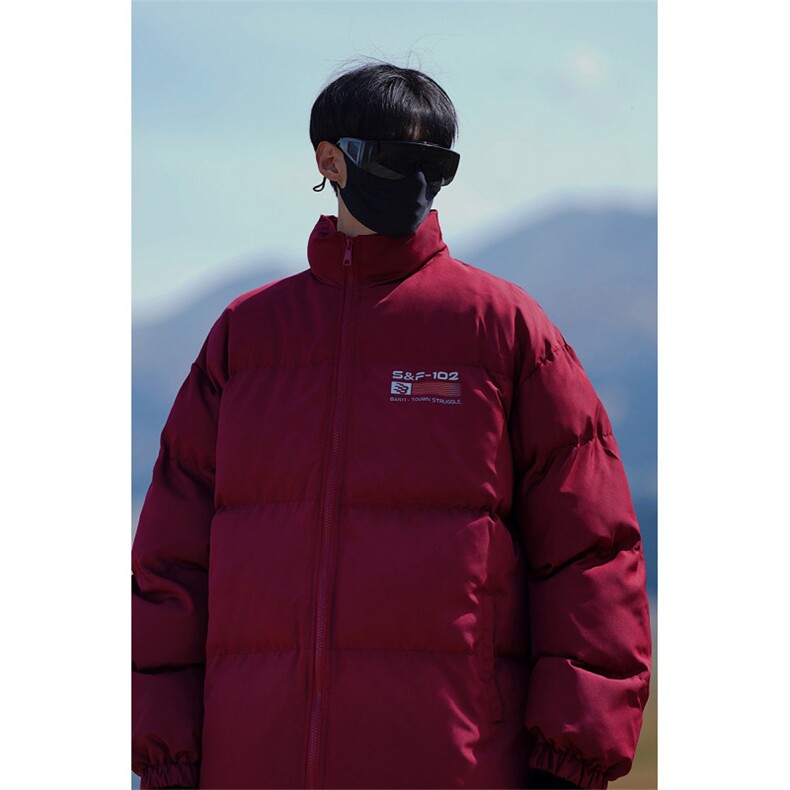 DT2201-TP7098冬季潮牌立领保暖棉衣男青少年印花休闲外套,男装棉衣,电商A102