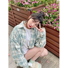 TC710-P45新款衬衫绿色格子衬衣内搭设计感小众高级感长袖上衣，男装衬衫，星座617A-2