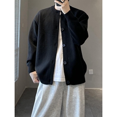 SHAPOES春秋季男生日系复古重磅880g开衫毛衣男士翻领针织衫外套，男装针织衫/毛衣，星座218-8