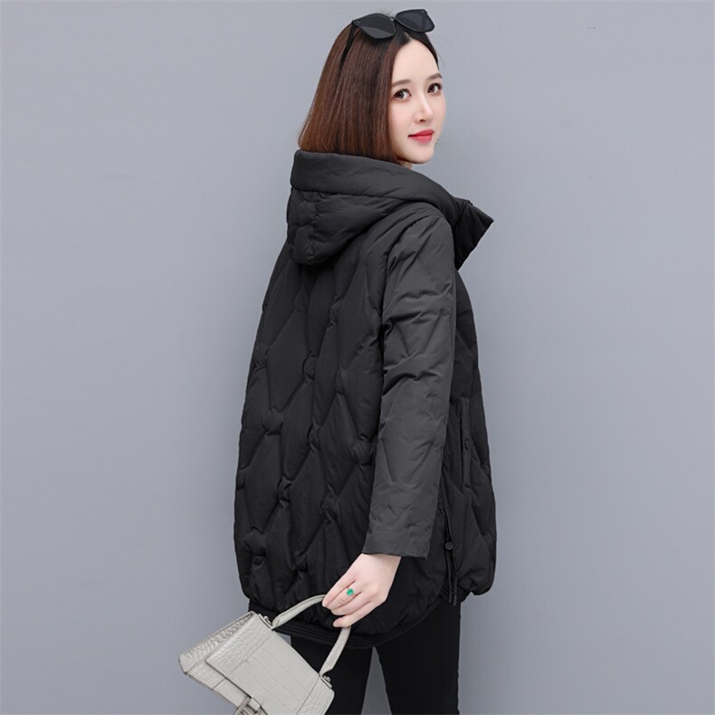 时尚气质休闲连帽羽绒服修身显瘦保暖外套,女装羽绒服,依恋蒂丝