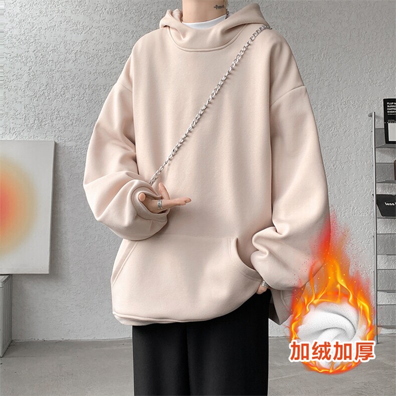 8XL-M连帽卫衣硬挺连帽卫衣男美式复古重磅帽衫加绒外套WY9105P68,男装卫衣,电商B238
