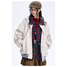 新款潮流冬季宽松棒球棉服男女同款小众设计感美式休闲厚外套，男装棉衣，星座1210-1