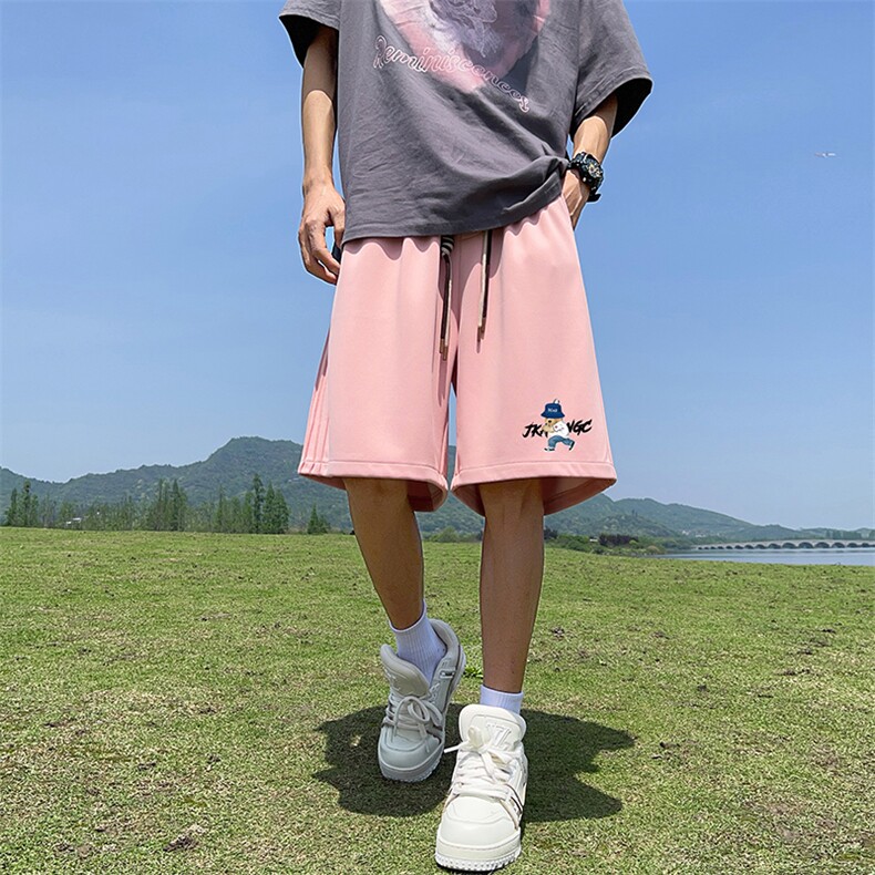 新款直播抖音得物品质三条杠运动男五分休闲短裤K309P30图片