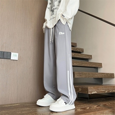 休闲裤男款春秋潮牌宽松直筒裤子男时尚帅气青少年长裤K520-P40，男装休闲裤，星座308B-2