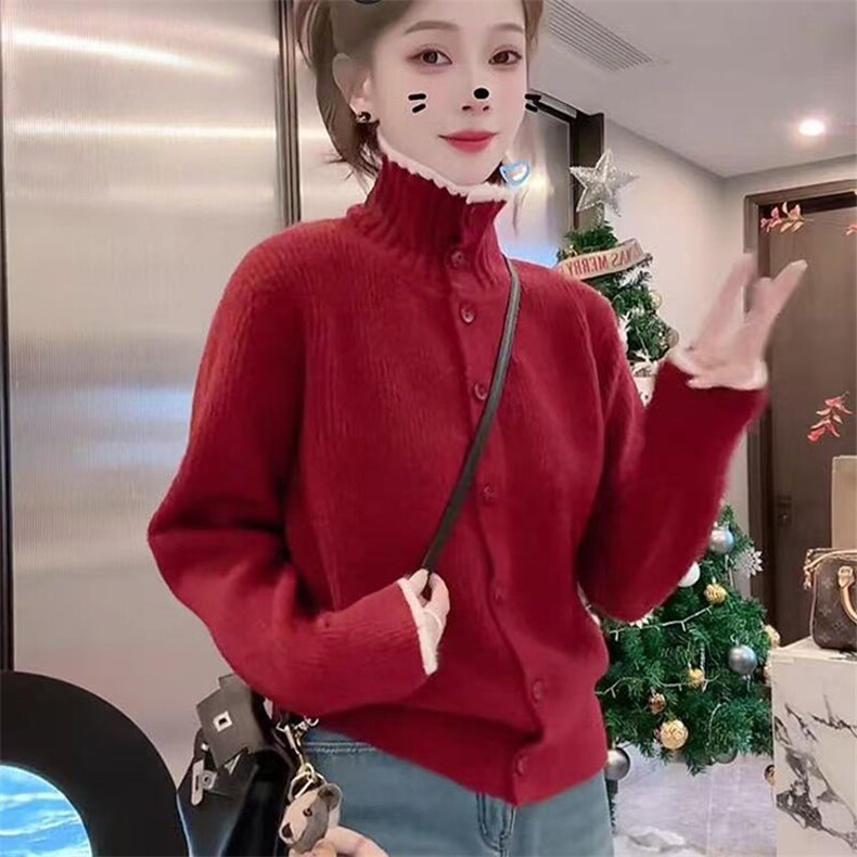 甜美通勤休闲日常长袖开衫,针织衫/毛衣,萱芳婷羊绒
