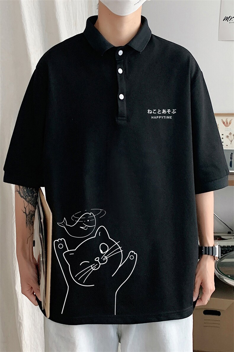 PL57133-P35翻领短袖polo衫男大码胖子半袖t恤男有领保罗衫模特,男装Polo衫,电商A040