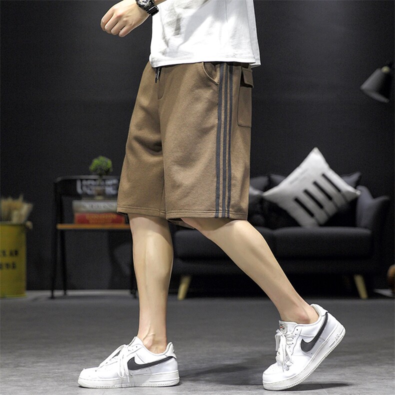 2021夏季沙发墙日系大码男条纹运动字母印花休闲卫裤短裤K691-P40,男装休闲裤,电商A001