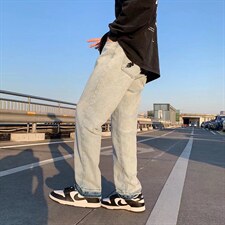 新款春季水洗牛仔裤直筒阔腿N191P43，男装牛仔裤，星座1116-2
