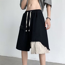 W233-P40不规则设计感短裤男夏季潮牌休闲裤美式复古工装五分裤，男装牛仔裤，星座911-1