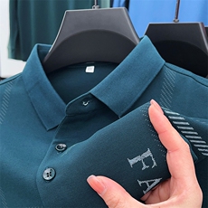 纯色长袖t恤男士春秋季潮牌2023新款商务翻领打底polo衫上衣服T恤，男装Polo衫，电商B212（原钱塘6029）