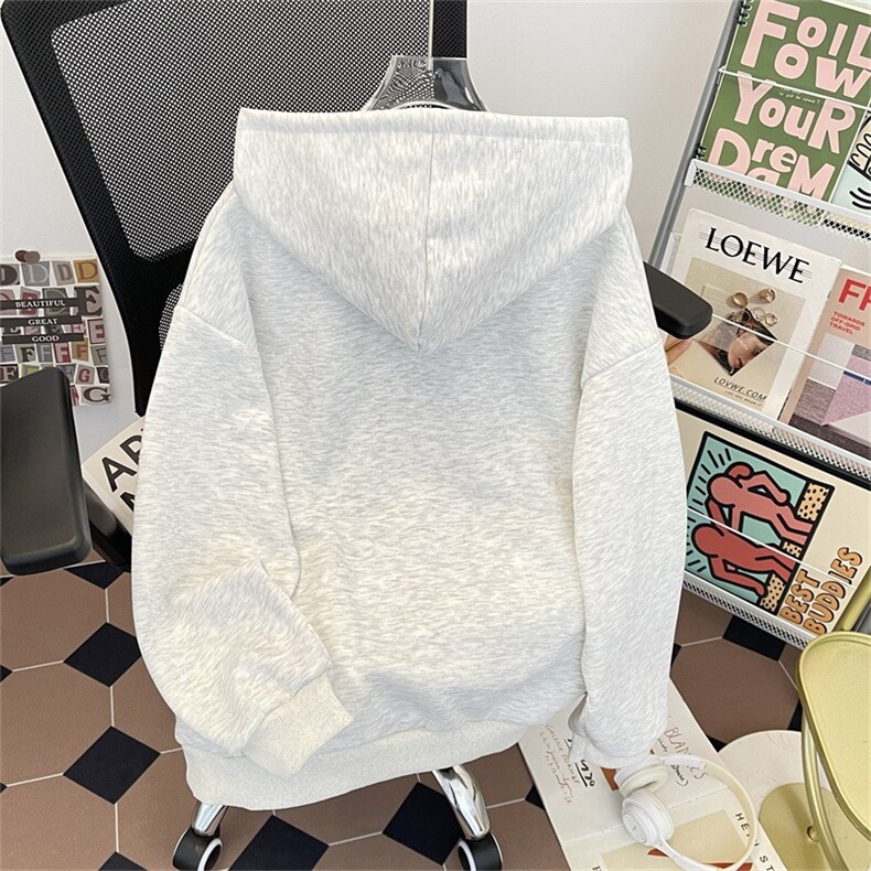 美式字母高级感连帽卫衣男女秋冬新款宽松慵懒外套上衣WY204P56，女装短外套，星座1013-5