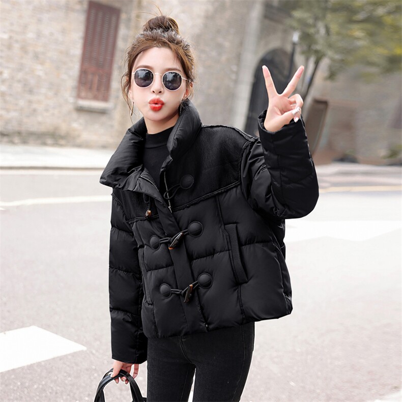重工PU蛋白皮拼接加厚羽绒服外套女装2025冬季新款女宽松减龄上衣,女装羽绒服,意芙