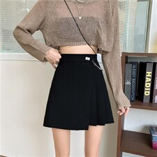 压折半裙，女装半身裙，精典蓝月