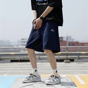 日系复古简约刺绣运动短裤男潮牌街头宽松情侣百搭五分裤DK09P28