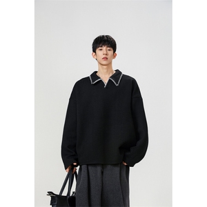 WY10176-特批40 加绒P50亨利领手缝线设计感百搭麦穗纹大码卫衣图片