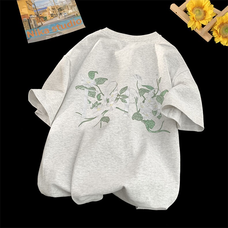植物花卉纯棉短袖T恤T120-P28现货,男装T恤,电商D309B