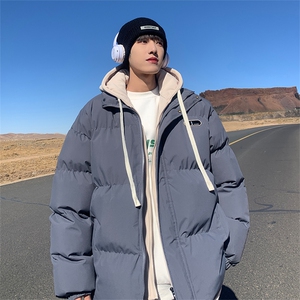 现货抖音得物二开三防加厚假两件拼接连帽棉衣冬季棉服LL9999图片
