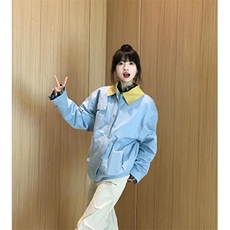 工装外套女春秋款小个子夹棉加厚拼接撞色潮牌翻领夹克JY681，男装夹克，星座1116A（原606A-3）