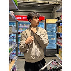 秋冬纯色复古潮薄款vibe风男女高街简约拉链立领棉服，男装棉衣，四季星座505