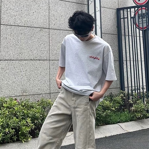 万针全刺绣工艺抖音得物高品质260克重磅纯棉双纱美式高街短袖T恤图片