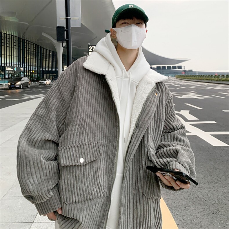 男款冬季羊羔毛加厚加绒冬装棉衣羊羔绒外套M9818P120控158,男装棉衣,电商A157