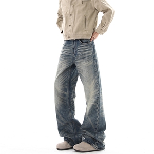 02美式复古水洗clean fit直筒牛仔裤男女长裤XZ211-1-K2610-P55，男装牛仔裤，星座211-1
