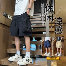 抖音品质短裤男设计感潮牌扎染宽松大口袋A146-GY525特p30量大优，男装牛仔裤，HDA146