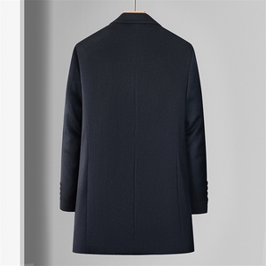 高端新款中年山羊绒兔毛皮内胆大衣男中老年绵羊毛山羊绒外套大衣图片