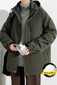 冬上新三合一冲锋衣潮加绒纯色羽绒服外套男女 8311-P210控价299图片