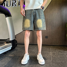 DK206-P38美式潮牌复古牛仔裤短裤2025新款夏季休闲宽松裤衩，男装牛仔裤，星座215（原电商B249）