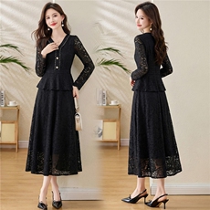 度假风黑色蕾丝连衣裙女春秋2026新款裙甜美法式优雅,女装连衣裙,伊航服饰,工厂直供 度假风黑色蕾丝连衣裙女春秋2026新款裙甜美法式优雅,女装连衣裙,伊航服饰,工厂直供