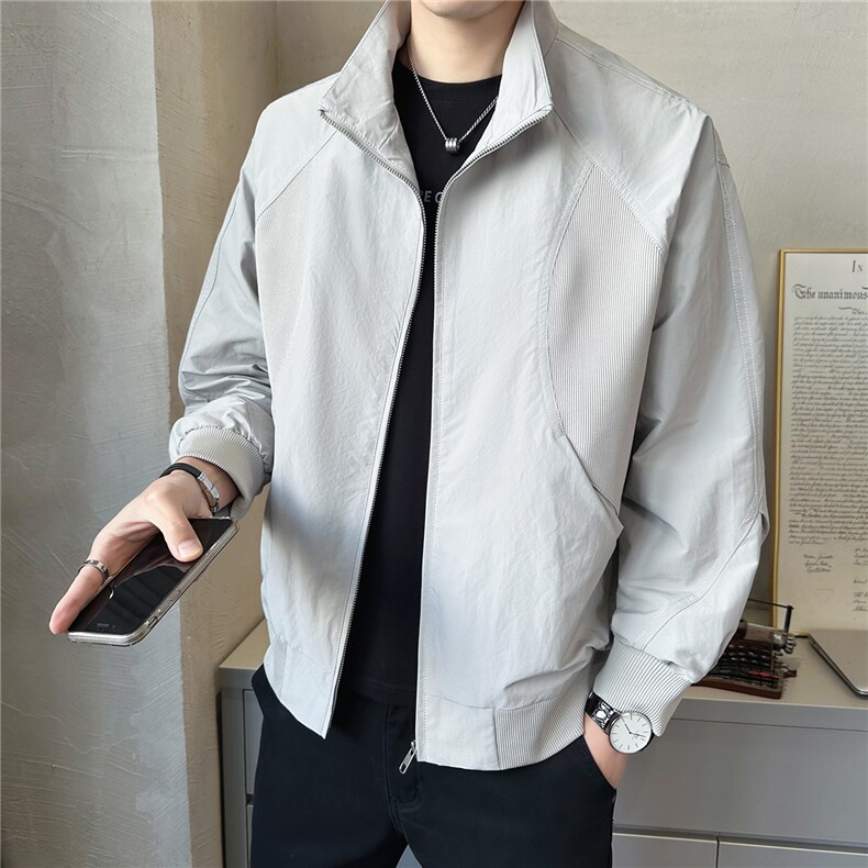 2026新款春季夹克男士高端拼接立领男装休闲外套A313-8606-P115,男装夹克,电商A313