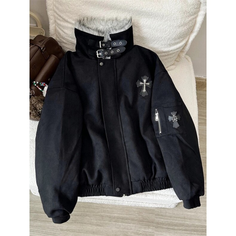 706-1-MY5035-P108特P现货冬季毛领座山雕棉服十字架加厚外套,男装棉衣,星座706-1