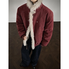 现货皮质座山雕棉服美式翻领毛毛重磅情侣外套A170-M915-TP112，男装棉衣，电商A170