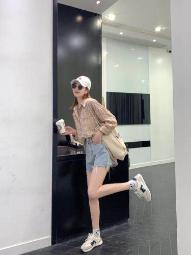 格子防晒衬衣超显气质ML，女装，潮不落