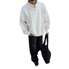 立领拉链拼接设计感卫衣男XH92-特p70，男装卫衣，电商B367
