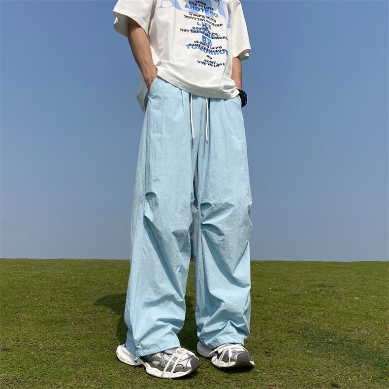 美式复古纯色伞兵工装裤宽松速干阔腿裤休闲冲锋裤男女同款KZ288，男装休闲裤，星座1116A-1（原606A）