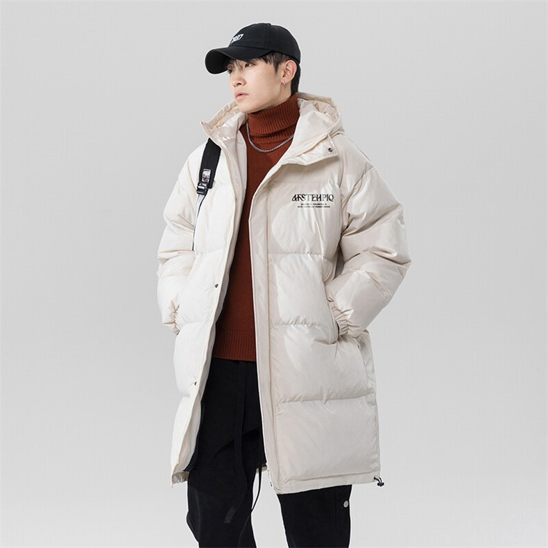 港风日系无影墙标50白鸭绒长款连帽羽绒服YR169P245控298，男装羽绒服，电商A247