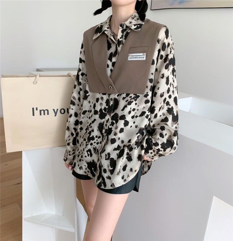 豹纹两件套，衬衣，披肩，其它，票意情