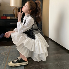春款甜酷时尚马甲连衣裙两件套2D151-2520-P195-K278，女装套装/套裙，2D151