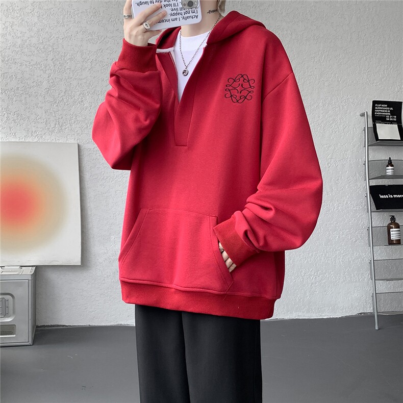 WY5535-P55特控98M-5XL高品质华棉刺绣连帽卫衣,男装卫衣,电商D232