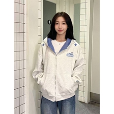 格子拼接连帽卫衣潮流潮牌慵懒新款休闲帅气气质港风流行WYX25，男装卫衣，星座516A