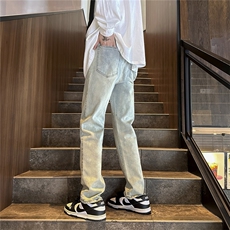 k1040-p48-限价68S-3XL微弹显瘦显高港风小脚修身ins牛仔裤，男装牛仔裤，星座116