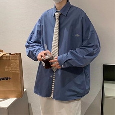 复古衬衫男港风日系宽松春季新款长袖衬衣纯棉面料CT67P38，男装衬衫，星座1116-2