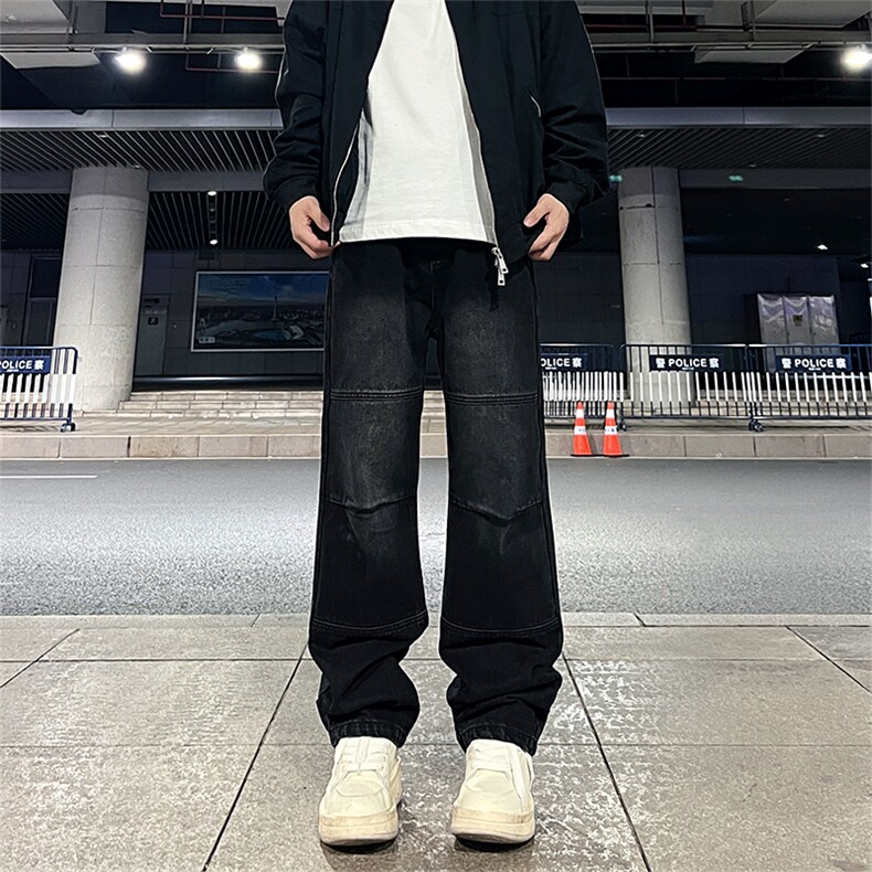 美式高街vibe风直筒长裤欧美痞帅男复古水洗牛仔裤控78,男装牛仔裤,星座301D-4(原星座1004-4）