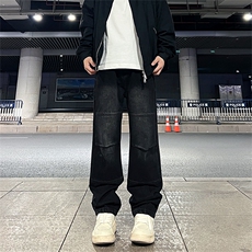 美式高街vibe风直筒长裤欧美痞帅男复古水洗牛仔裤控78，男装牛仔裤，星座301D-4(原星座1004-4）