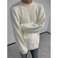 cleanfit马海毛圆领毛衣男秋冬高级感美式慵懒针织衫LMY5199-P50，男装针织衫/毛衣，星座1008