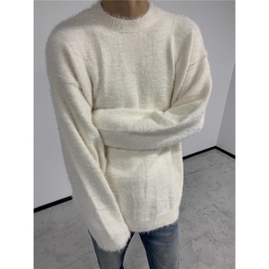 cleanfit马海毛圆领毛衣男秋冬高级感美式慵懒针织衫LMY5199-P50