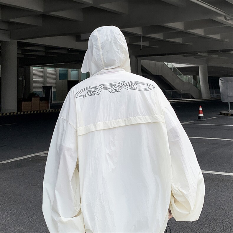 夏季男款防晒服户外透气凉感轻薄潮牌连帽宽松休闲外套F9310-P48,男装防晒衣,星座308B-2